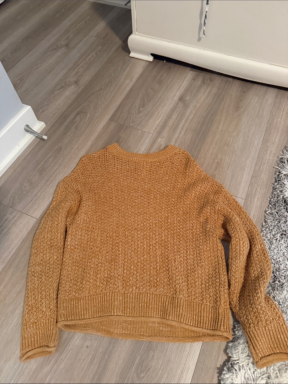 Universal Thread Textured Crewneck Sweater in Camel Tan